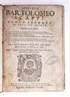 COOKERY  SCAPPI, BARTOLOMEO. Opera.  1598